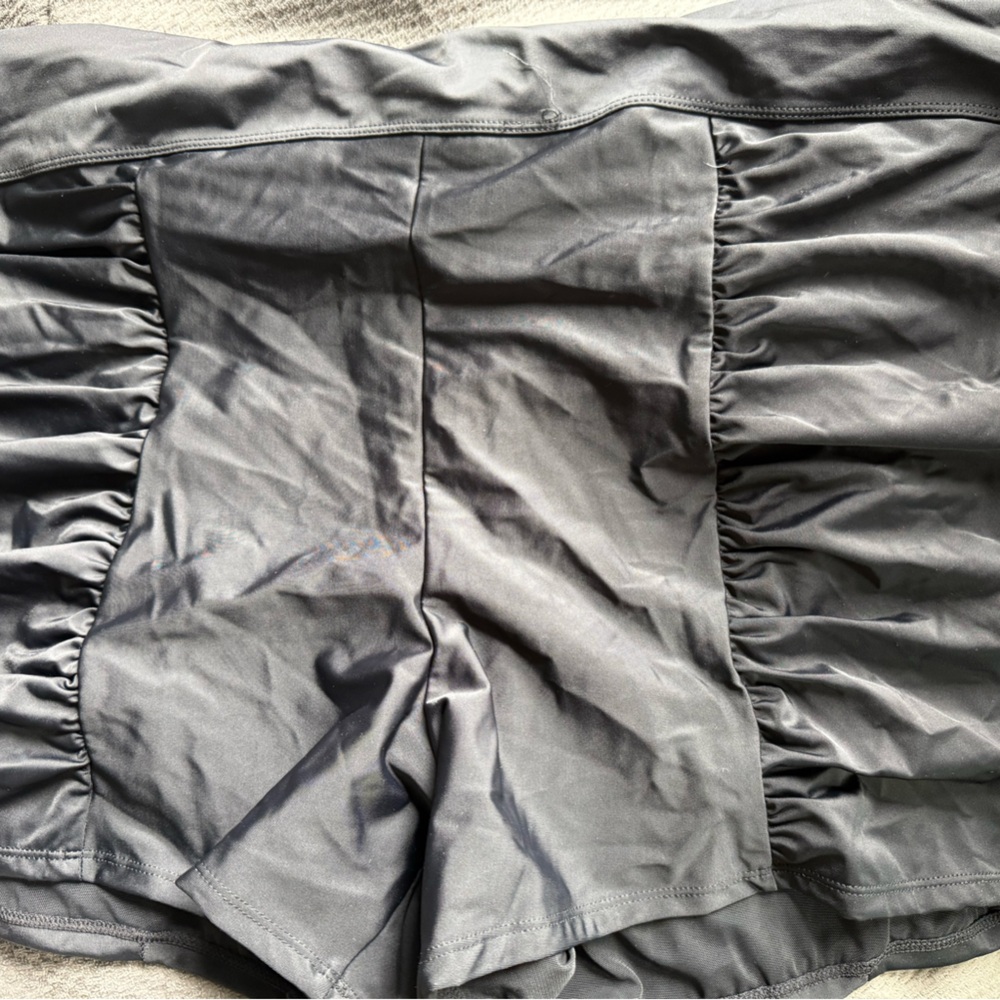 Torrid Black Midi Bubble Swim Shorts